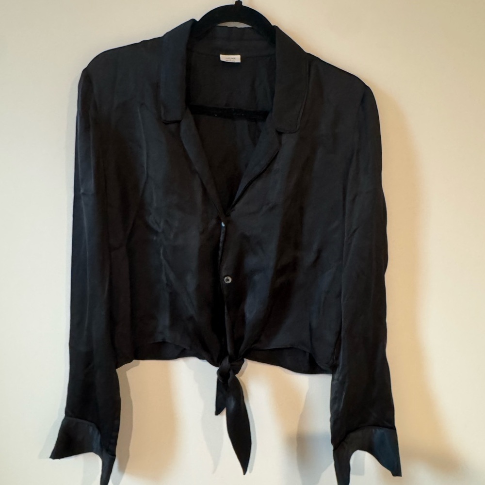 Wilfred Elegant Black Women's Tie-Front Blouse